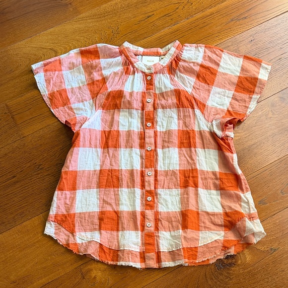 Anthropologie Maeva Priscilla Plaid Flutter Blouse - Picture 2 of 7